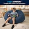 Flash Furniture Bean Bag Chair, 42 in W 42" L 19" H DG-BEAN-LARGE-DENIM-GG - alternate 6